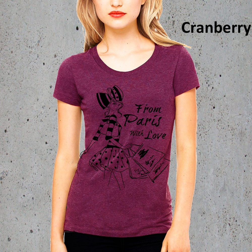 Paris Fashion Graphic Tee Print T-shirt Med